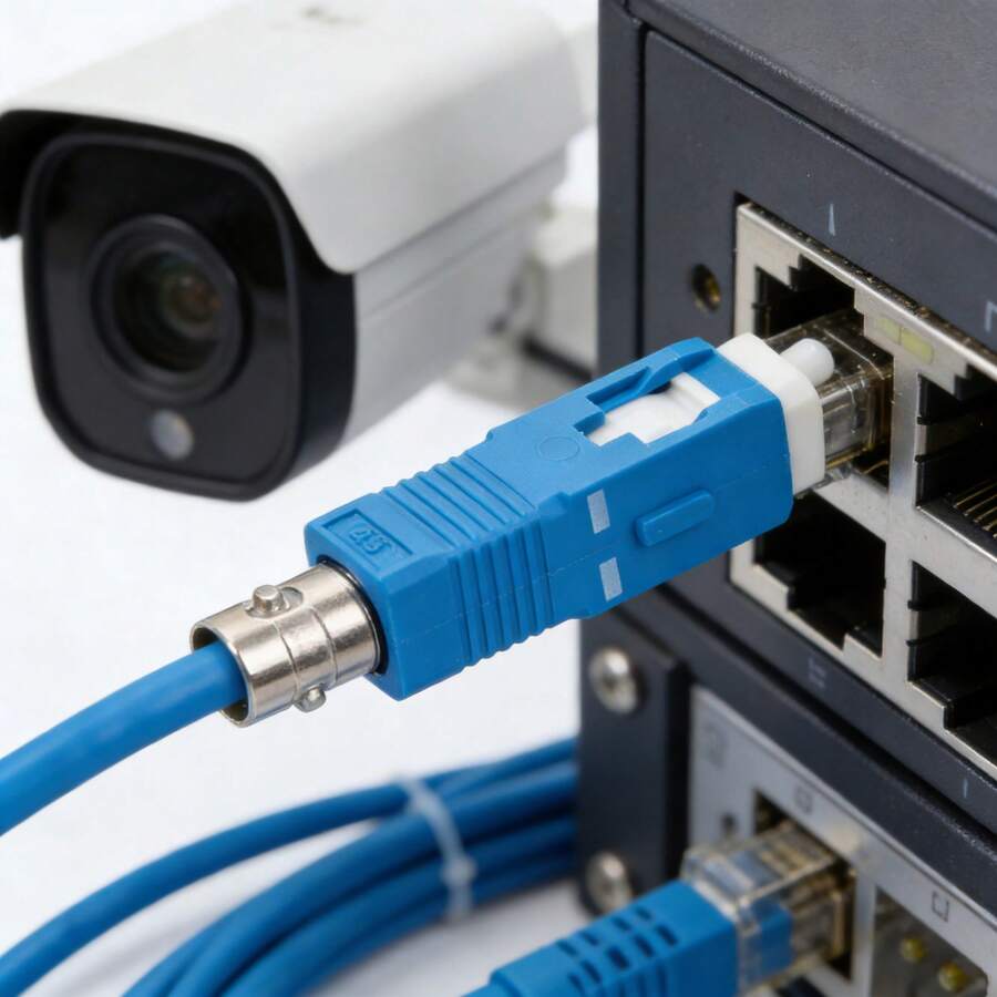 Optical Fiber Adapter SC/UPC-ST/UPC Male-Female Coupler Carrier Grade Converter - Blue - View 1