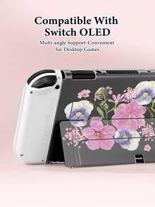 Ayotu 1pc Embossed Dandelion Pattern Ultra-Thin TPU Transparent Protective Case Compatible With Switch OLED/Switch/Switch Lite/New Switch 2 (2025) - Supports Kickstand Design, No Need To Disassemble, Anti-Fall And Dust-Proof, Multiple Colors Available, Pastoral Style/Plant Lover Gift/ Floral Protective Case - Multicolor - View 3