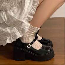 Le Fu Women's Shoes - Black + socks - View 3