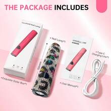 Portable UV Nail Lamp, Mini Nail Dryer, Wireless Rechargeable UV LED Nail Lamp For Fast Curing Gel Nail Polish, USB Flashlight, Home DIY Manicure - MJT01-wBW - View 4