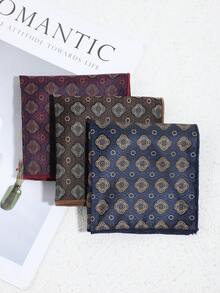 1条时尚百搭的男士椭圆形图案口袋巾/手帕，适合日常佩戴、宴会、搭配服装。 - 彩色 - 查看 2