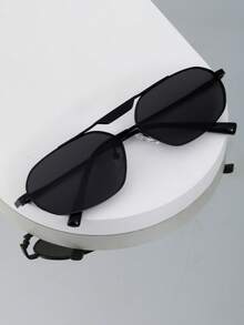 1pc Retro Versatile Minimalist Elegant Small Frame Fashion Glasses, Unisex Punk Party Street Style Runway - Multicolor - View 9