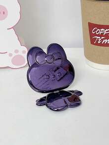 1个可爱电镀兔子化妆镜，3D手机支架，可折叠旋转桌面支架，小巧设计 - 彩色 - 查看 14