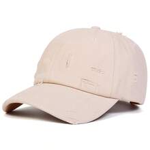 1顶女士做旧水洗牛仔棒球帽，可调节时尚防晒休闲帽，适合春秋季郊游、旅行、海滩、派对等场合 - 彩色 - 查看 18