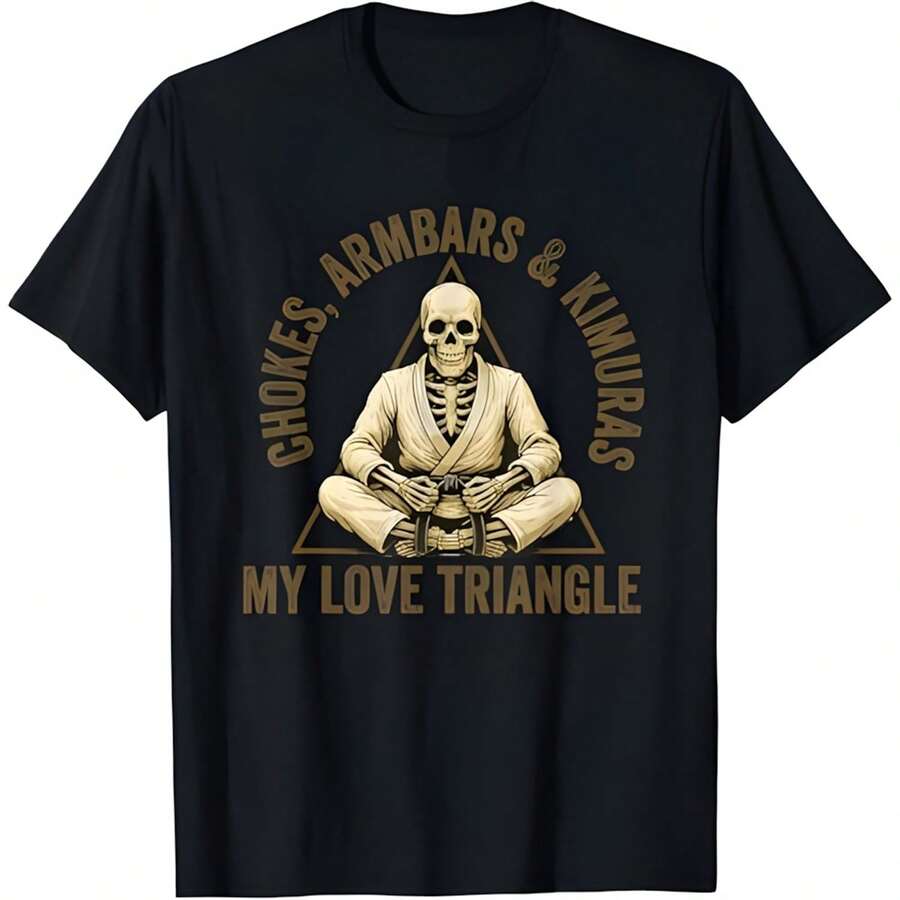 Brazilian Jiu Jitsu BJJ Men Chokes Armbars Kimuras T-Shirt - 黑色 - 查看 1