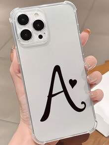 1个创意字母A爱心透明防摔高屏手机壳，兼容苹果17 Pro Max/ 9 Pro XL/ Smart 8/ Hot 40i/ Spark 20/ Spark 20C/ Spark Go 2024/ Moto G84/ Honor X9b/ Ace 3V/ Galaxy S25 S24 Ultra S24 Plus S24 FE S23 S22 S21 S20 A73 A72 A70 A55 A54 A53 A52 A50 A30 A42 A35 A34 A33 A25 A24 A20 A30 A15 - 無色 - 查看 3