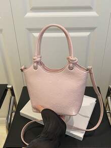 New Embossed Niche Fashion Personalized Handbag, High-End Commuter Versatile Women Shoulder Bag - Pink - View 1