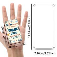 50pcs "Thank You" Gift Tags With Hemp Rope - Cut Train Design, Perfect For Gift Wrapping, Party Decorations, And Appreciation Notes, Train Enthusiast Gifts, Railway Gift Tag, Christmas Birthday Gift Tag - Multicolor - View 2