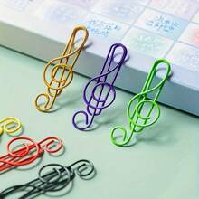 Colorful Musical Note Paper Clips – Cartoon Treble Clef Binder Clips, Dual‑Use As Bookmarks & File Clips, Metal Finish With Vibrant Colors, Perfect For Students' Office & Study Organization, Creative Stationery Gift For Back‑To‑School, Birthday Or As Prizes, Cute & Functional Design For Notebooks & Documents - Multicolor - View 10