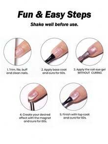 KAMUA 裸色水润猫眼凝胶指甲油套装 3 件装 陶瓷粉浅紫色珠光猫眼凝胶指甲油棒 需使用 UV/LED 灯固化 家用美甲沙龙设计 - 彩色 - 查看 5