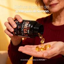 Omega 3-1280mg por Cápsula - Aceite de Salmon - EPA y DHA - 90 Cápsulas para 3 Meses - Omega-3 - Fish Oil Salmon Oil - Tres botellas - Ver 6