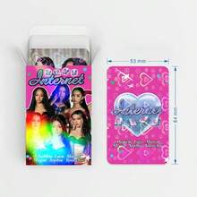 60张爱心贴纸卡，KATSEYE新专辑《Internet Girl》小卡，LOMO卡，照片贴纸，双面卡，收藏盒，主题LOMO卡贴纸套装，粉丝站必备用品 - 紫色 - 查看 9