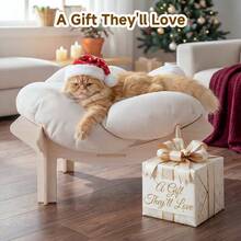 Senmeo 1Pc Wooden Base Pet Bed(Large Flower/Easy Assembly) For Cat/Small Pet|Luxury Elevated - Kích thước chân - Xem 5