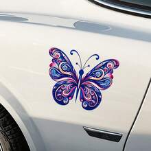 1 pieza Pegatina de mariposa, adecuada para carrocería de automóvil, motocicleta, computadora portátil, puerta y ventana, decoración para Acción de Gracias y Navidad - A - Ver 2