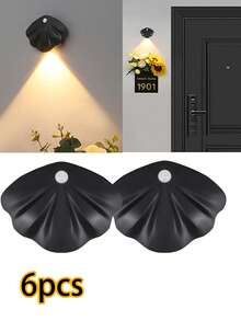 2/4/6 Pcs LED Motion Sensor Night Light Wall Mounted Lamps With 3 Color Temperatures & Dimmable USB Rechargeable Battery Cabinet Light For Bedroom Hallway Stairway - 三色 - 查看 3