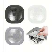 5/3/1件装带吸盘垫的排水盖，厨房浴室水槽过滤器，带吸盘的硅胶毛发收集器，防堵塞排水塞，水槽排水过滤器，浴缸淋浴排水盖，厨房浴室除臭剂，排水口过滤贴纸，易于清洁的浴室和厨房配件，解决油污、残留物和异味问题，四季皆宜，旅行必备，方便管道清洁，厨房浴室必备 - 彩色 - 查看 9
