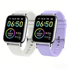 OYIB Sports Smartwatch, 1.69-Inch Touchscreen Display, Supports Message Reminders, With Sleep Monitoring, Exercise Step Counting Functions, Information Reminder Notifications, Compatible With IPhone And Android Phones, Unisex Smart Wristband Fitness Watch, Suitable As A Friend Gift Or Birthday Gift - Tím + Trắng - Xem 1