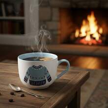 TendenciaTaza De Porcelana Bitono Sueter Navidad Asa Color 600 MlCalidad premium - Azul claro - Ver 7