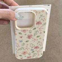 1个TPU材质软壳，春季樱花蝴蝶结图案，兼容 17 Pro Max/17/16 Pro Max/15/13/12/11、S20 FE/A15/S24/A55、Note 11/Note 12/Note 13 Pro，全包防震保护套 - 白色 - 查看 3