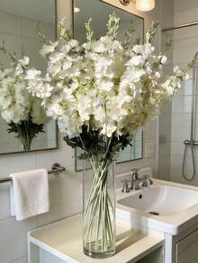 1件 33英吋人造飛燕草絲綢花長莖仿真植物 花藝布置 家用辦公室花園婚禮桌面花瓶裝飾 人造花 臥室裝飾 花束 房間裝飾 臥室裝飾 臥室配件 花園配件 仿真鮮花 家用 花園 仿真花 人造植物 生日 臥室 臥室配件 仿真鮮花 人造花 生日禮物 - 白色 - 查看 6