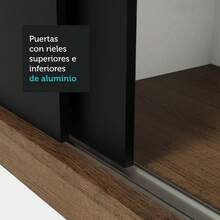 Ropero Closet Madesa Milano 2 Puertas 1 Espejo Color Marrón y Negro - Marrón y Negro - Ver 9