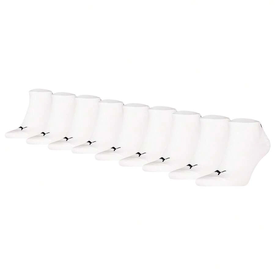 Puma Lot de 9 paires de chaussettes de sport unisexes Sneaker Plain ECOM 9P, logo, couleur unie - Blanc - Voir 1