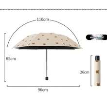 1pc Automatic Tri-Fold Umbrella With Bear Pattern, Cream Pink & Mint Blue, Portable Windproof UV Protection Sunshade, Cute Aesthetic Style, Suitable For School, Commute, Travel - Umbrella - View 2