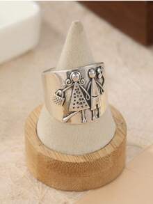 Anillos de pareja de cobre artesanales vintage, anillos conmemorativos, anillos de regalo, anillos de boda bohemios - Plateado - Ver 5