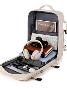 Expandable Backpack, Men's Large Capacity School Bag, Business Trip Luggage, Backpack, Travel Bag, Women's Computer Bag - Violet Purple - View 8