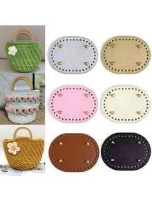 1 pièce Accessoire de sac tissé fait main, matériau en PU, base de sac ovale, convient pour la fabrication de sacs faits main, coussinets de fond de sac ovale pour des projets de tissage fait main, confection de portefeuilles DIY - Multicolore - Voir 1