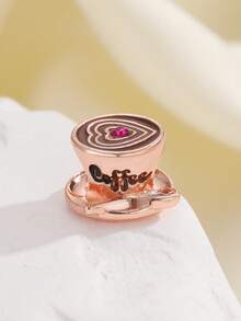 1件优雅水晶咖啡杯串珠吊坠，女士简约日常佩戴手链、项链、吊坠DIY配饰 - 彩色 - 查看 8