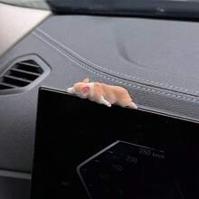 Adorno de coche en miniatura de un Corgi durmiendo, decoración creativa para la consola central del interior del coche, cachorro de resina realista y adorable para automóviles - A - Ver 1