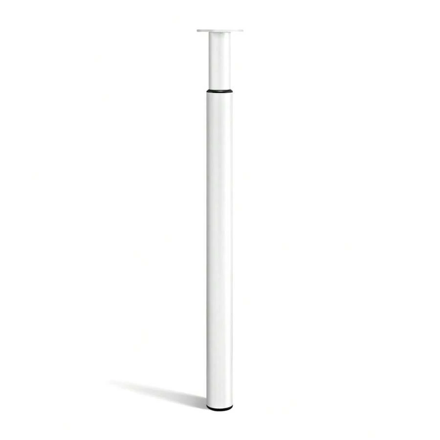 Adjustable Metal Table Legs | Folding Breakfast Bar Legs 60mm Diameter For Kitchen Worktop & Dining Table - White - View 1