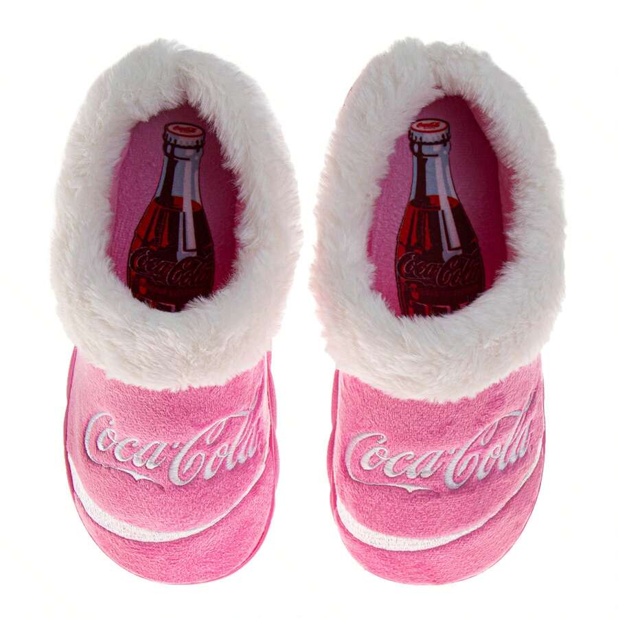 Coca Cola Casual Slippers For Women Soft Cozy PlushLined Indoor Comfort (Adult Sizes 5-12) - Hồng - Xem 1