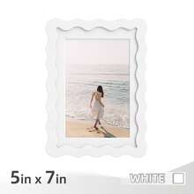 1pc/3pcs Wavy Design Photo Frame For Wall & Tabletop Decoration, Artistic Creative Home Decor With Multi-Color Waves - 7 Standard Sizes 4x4in, 4x6in, 5x7in, 6x6in, 8x8in, 8x10in, 11x14in - Modern Stylish Interior Accent, Fun Picture Frames, Scalloped Picture Frame- Graduation Wedding Gift (Random Photo Paper) - 波浪形 - 查看 21