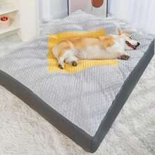 Luxury Washable Dog Bed For Medium To Large Dogs & Cats - Double-Sided Design (High & Low Options), All-Season Removable Padding, Easy-Clean Durable Polyester Fabric. XXXL Orthopedic Support Pet Couch Bed With Head Pillow, Non-Slip Base, All-Season Comfort For Medium To Large Pets - 灰色 - 查看 6