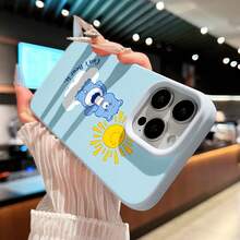 Funda para teléfono con taza de café Blue Bear compatible con  17,  16 Pro Max,  15 Pro Max,  13 y  12 Brinda protección contra golpes y caídas Un gran regalo para familiares, amigos, seres queridos, novios, novias y el Día de San Valentín - Azul - Ver 6