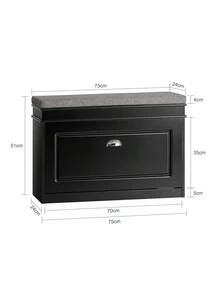 Ghế để giày hành lang Giá để giày Tủ giày có đệm ngồi và ngăn kéo lật Màu đen Rộng 75 X Sâu 24 X Cao 51cm FSR82-L-SCH - màu đen - Xem 3