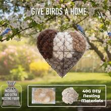 Handmade Fiber Bird Nest Heart-Shaped, Can Be Filled With Bird Nest Paradise, Heart-Shaped Hummingbird Nest, And Winter Bird Gifts, Suitable For The Home Garden Of Hummingbird Enthusiasts - Heart-shaped Bird Nest - View 5