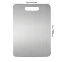 Titanium Alloy Cutting Board, Titanium Alloy Kitchen Cutting Board, 304 Stainless Steel Cutting Board, Suitable For Meat, Fruits And Vegetables - Silver - View 4