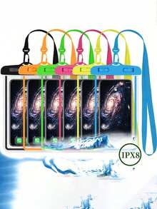High-Quality Waterproof Phone Case With Clear Touch Screen Cover, Neck Strap, And Large Capacity, Suitable For Swimming, Diving, Rainy Days, Beach, Compatible With IPhone And Other Devices - Multicolor - View 1