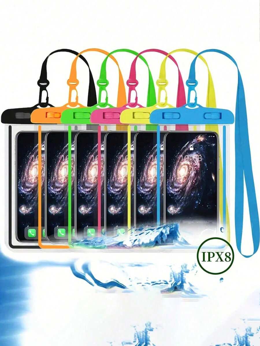 High-Quality Waterproof Phone Case With Clear Touch Screen Cover, Neck Strap, And Large Capacity, Suitable For Swimming, Diving, Rainy Days, Beach, Compatible With IPhone And Other Devices - Multicolor - View 1