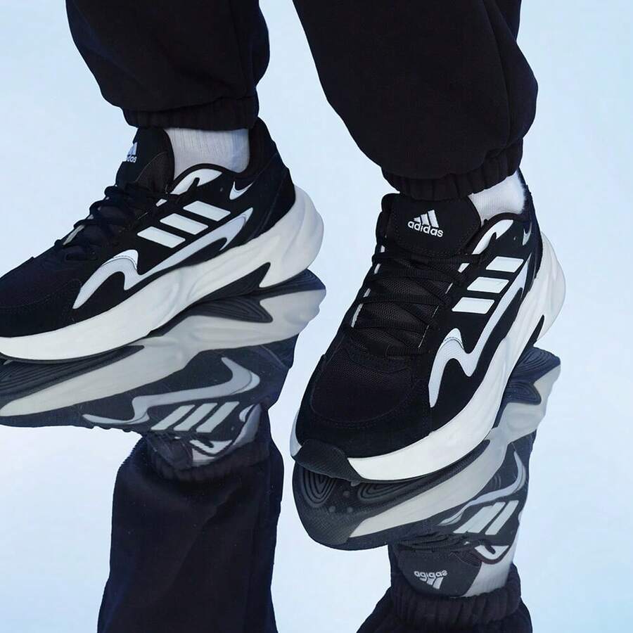 Adidas OZWAVE Thick Sole Casual Chunky Sneakers - Black - View 1