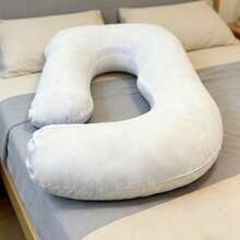 Sleeping Pillow For Pregnant Women, Full-Body Pregnant Women Pillow, With Removable And Washable Pillowcase To Support Back, Buttocks, Legs, And Abdomen, Suitable For Pregnant Women      Christmas Eve Rest Pillows Mother Day Gift - 淺灰紫 - 查看 1