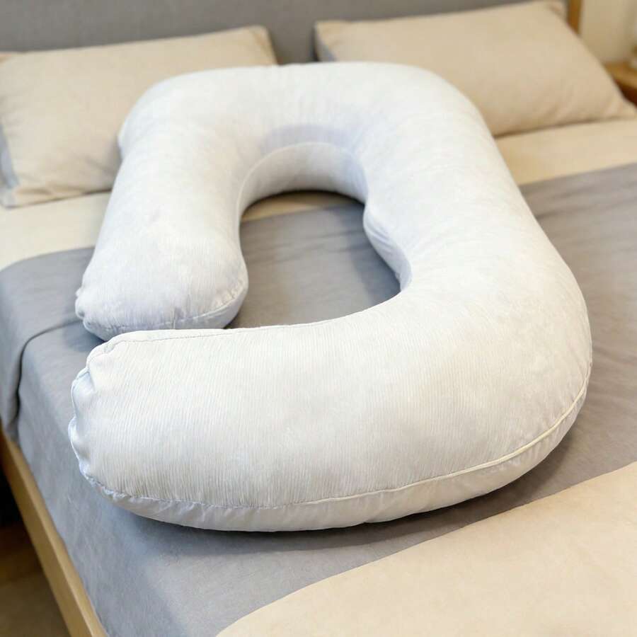 Sleeping Pillow For Pregnant Women, Full-Body Pregnant Women Pillow, With Removable And Washable Pillowcase To Support Back, Buttocks, Legs, And Abdomen, Suitable For Pregnant Women Christmas Eve Rest Pillows Mother Day Gift - 淺灰紫 - 查看 1