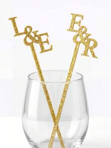 10/30/50pcs Customized Name Stir Sticks, Personalized Acrylic Drink Stirrers, Single Letter Cocktail Stirrers For Wedding & Party - Multicolor - View 16