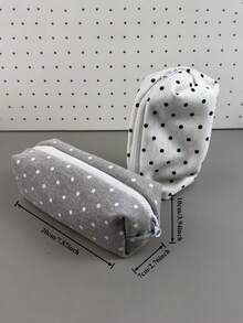 1 Túi đựng bút và mỹ phẩm chấm bi dung tích lớn: Hộp bút kiểu Hàn Quốc | Tối giản và nhỏ gọn dành cho nữ, phù hợp mọi mùa, lý tưởng để trang trí bàn làm việc. - Nhiều màu - Xem 3