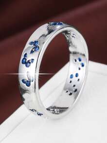 1pc Elegant Butterfly Geometric Design Cubic Zirconia Inlaid Fashion Ring For Women - Multicolor - View 16