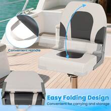 COSTWAY 2-Pack Upholstered Folding Captain Boat Chair With Padded Seat And Back, Grey - Grey - View 5