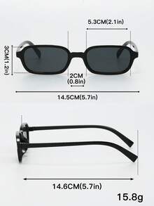 Set de 6 gafas de moda para mujer, con marcos cuadrados elegantes en negro y estampado de leopardo, combinados con lentes negros y marrones, ligeros y cómodos para uso diario, estilo callejero, vacaciones, conducción, transporte - Multicolor - Ver 6
